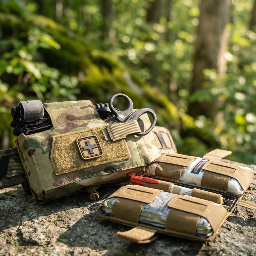 Pouch Médicale Tactique Compacte MOLLE — Accès Rapide Trauma