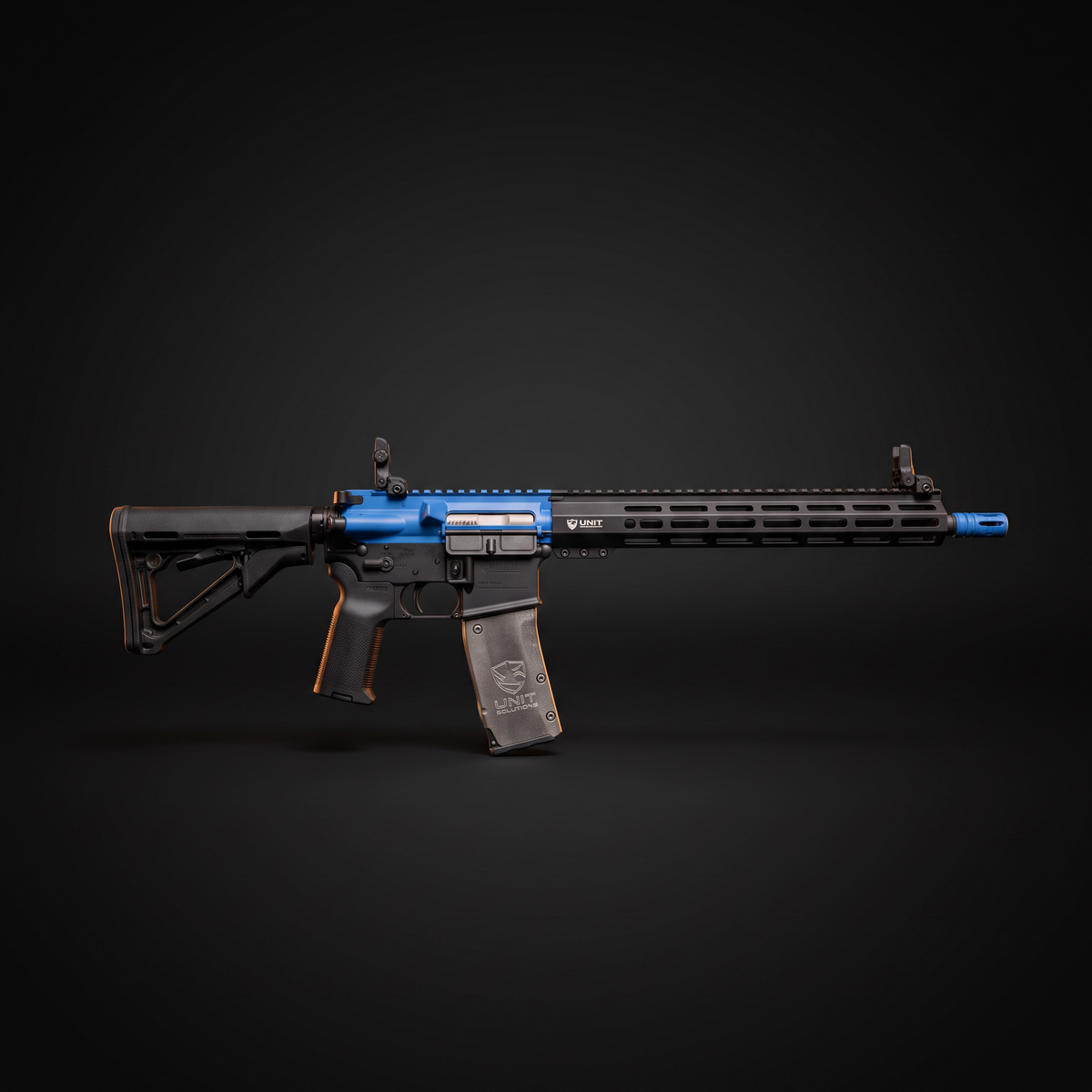 UNIT4 MK14 — fusil d'entraînement AR15 viseurs mécaniques, vue studio