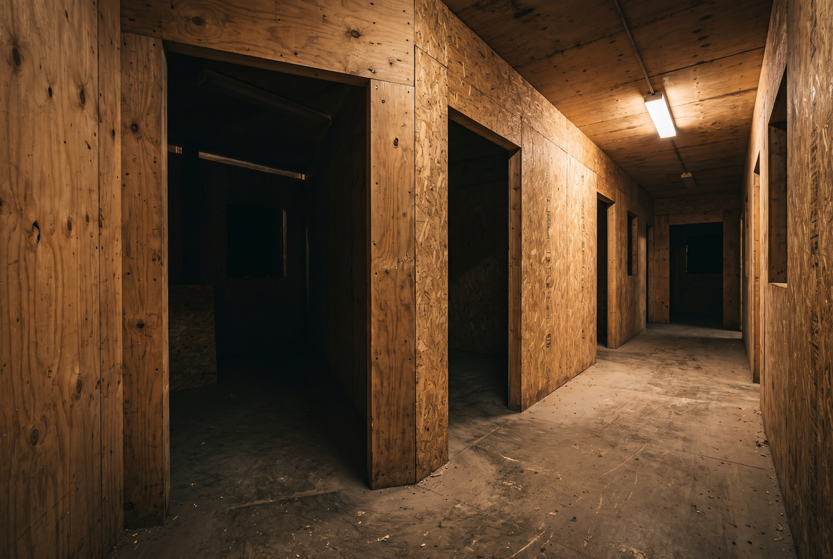 Shooting House Bravo — couloir avec embranchements et angles