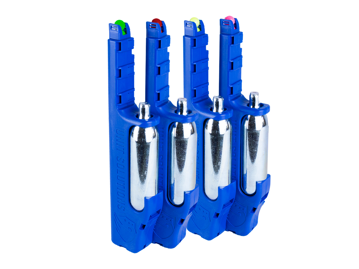 TPAK Prêt-à-l'Emploi UNIT4 — lot 4 cartouches préchargées 4 couleurs marquantes CO2 8g UNIT Solutions